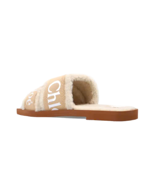 22SS WOODY SHEARLING FLAT MULE RUGBY TAN