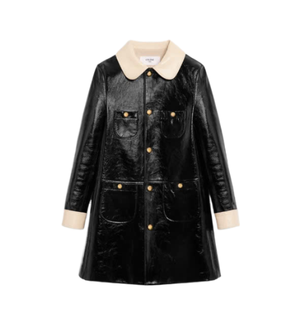 Babydoll leather coat