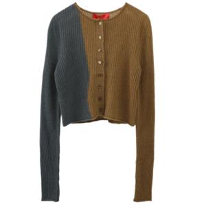 Colorblock round cardigan