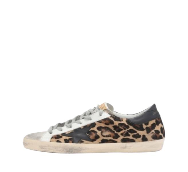 Superstar Classic Sneakers Leopard Print Pony Skin Black Star