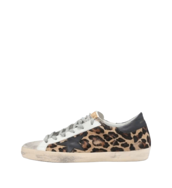 Superstar Classic Sneakers Leopard Print Pony Skin Black Star