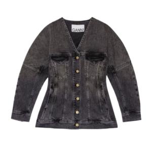 Black Washed Denim Blazer