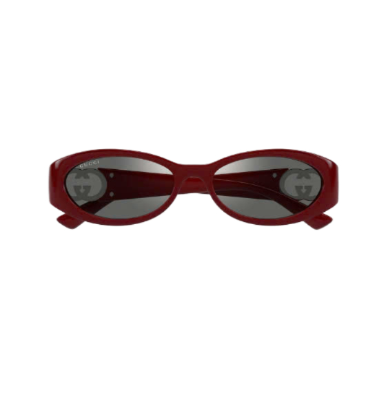 Logo Temple Oval Frame Sunglasses