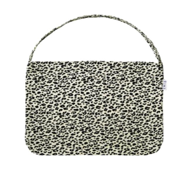 Emis Leopard Corduroy Eco Bag White