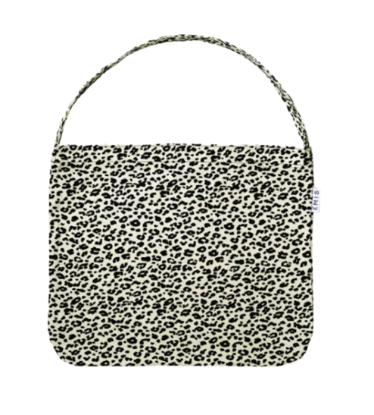 Emis Leopard Corduroy Eco Bag White