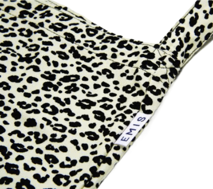 Emis Leopard Corduroy Eco Bag White