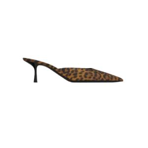 Barbara Mules In Leopard Grosgrain Manto Natural