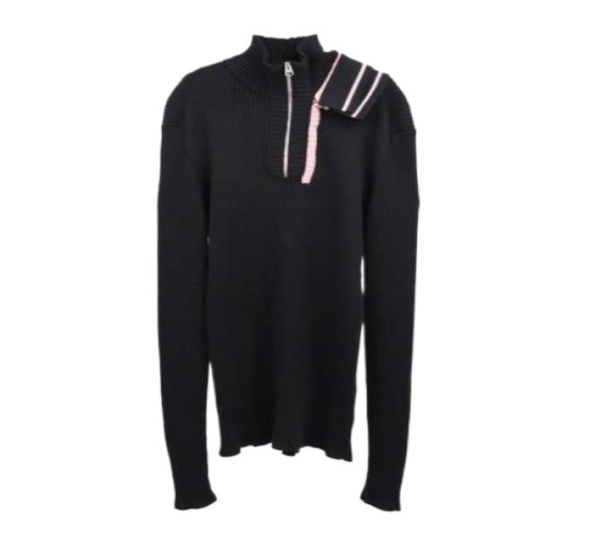 Panel Detail Long Sleeve Half Zip-up Knit