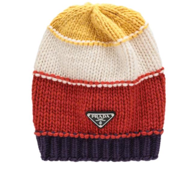 Striped Wool Cashmere Beanie 