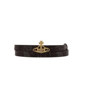 ORB Logo Snake Effect Leather Belt