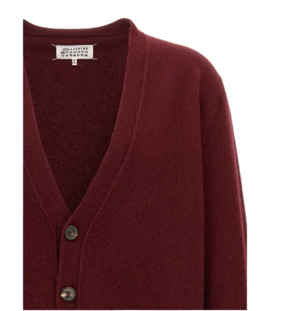 V-Neck Cardigan Bordeaux