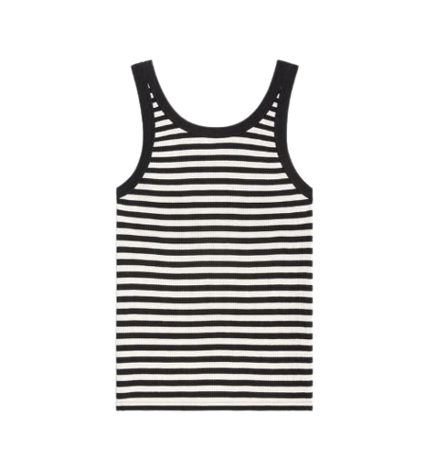 Striped cotton tank top