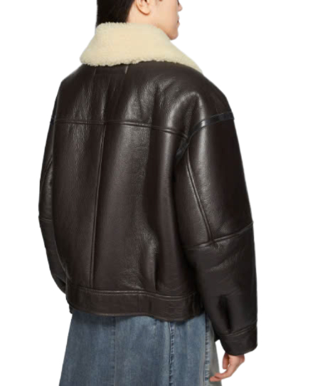 Leather shearling jacket