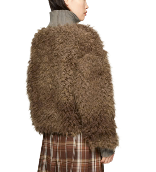 Neck Logo Fur Jacket