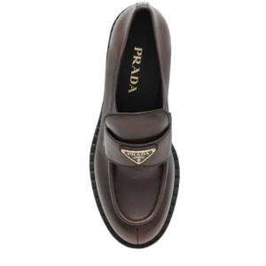 Triangle Logo Leather Loafers