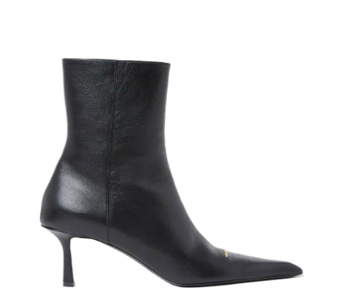 VIOLA 65 Logo Toe Leather Ankle Boots Heel