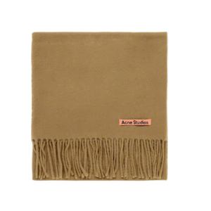 Dark Camel Fringe Wool Muffler