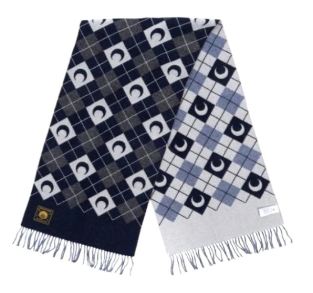 Moon Argyle Knit Scarf