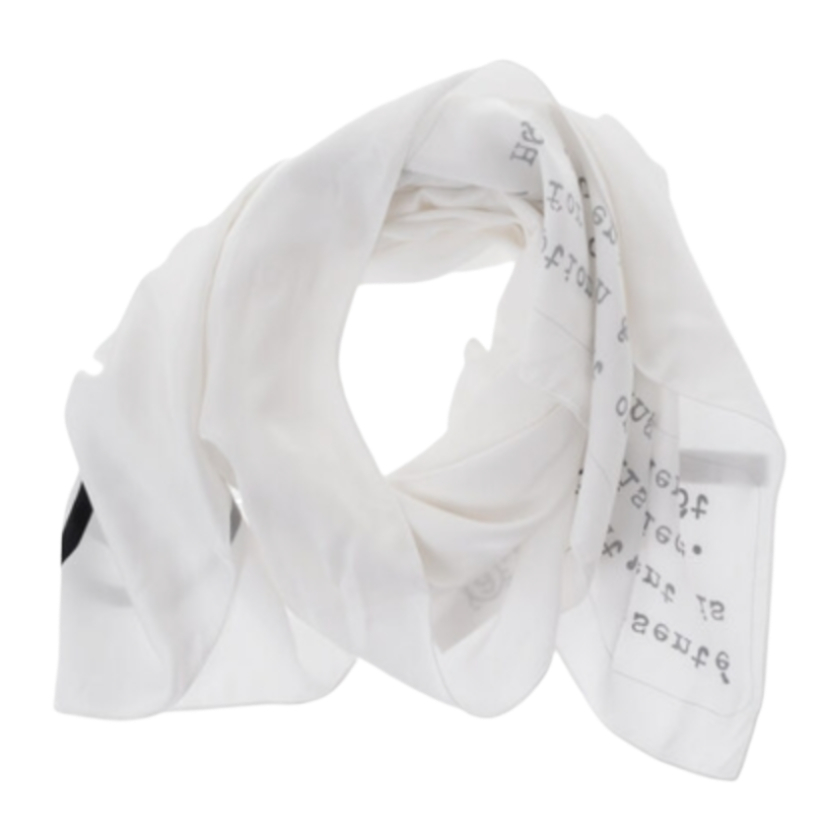 Logo printed viscose scarf