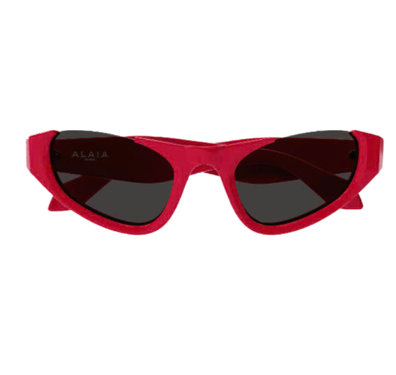 Cat eye logo temple sunglasses