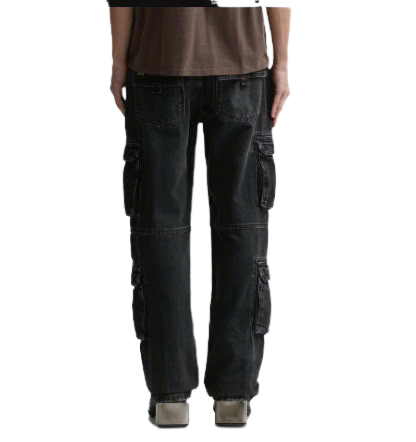 Harness Strap Denim Cargo Pants