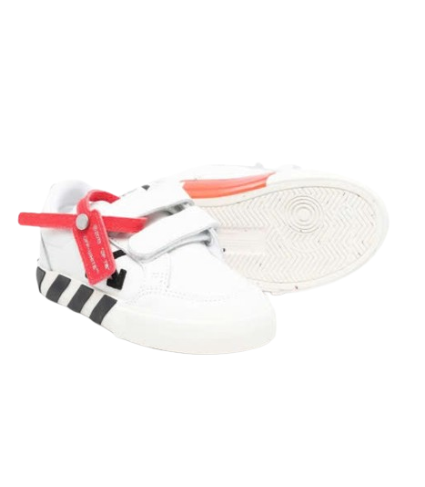 OFF-WHITE KIDS VELCRO VULCANIZED SNEAKERS WHITE & BLACK