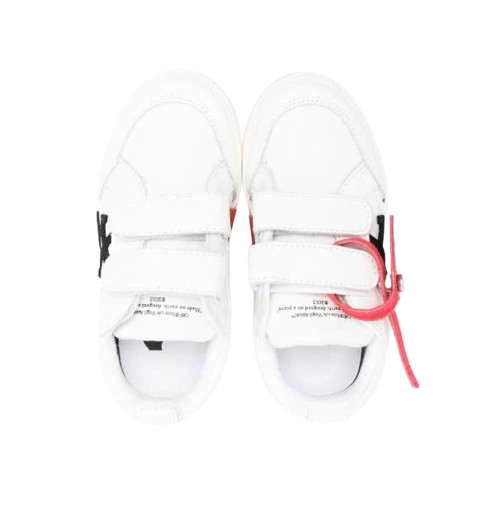 OFF-WHITE KIDS VELCRO VULCANIZED SNEAKERS WHITE & BLACK