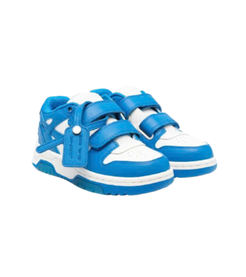 OFF-WHITE KIDS OOO OUT OF OFFICE STRAPS SNEAKERS WHITE & BLU