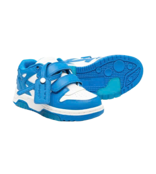 OFF-WHITE KIDS OOO OUT OF OFFICE STRAPS SNEAKERS WHITE & BLU