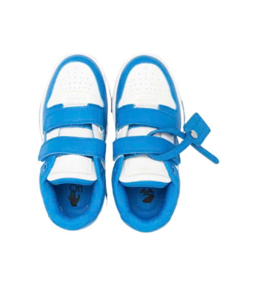 OFF-WHITE KIDS OOO OUT OF OFFICE STRAPS SNEAKERS WHITE & BLU