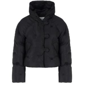 Black Short Tech Puffer Jacket