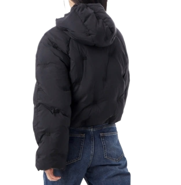 Black Short Tech Puffer Jacket