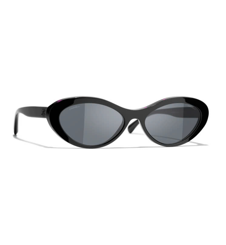 Black Oval Frame Sunglasses