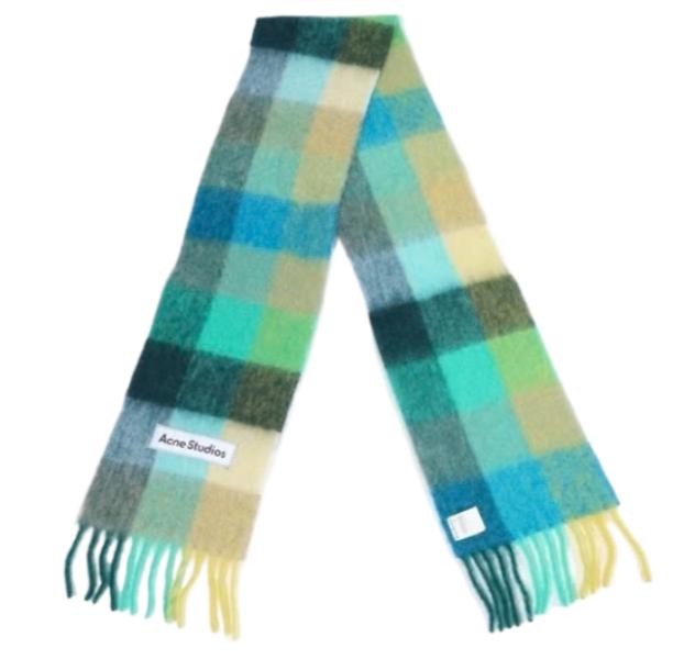 Mohair check scarf