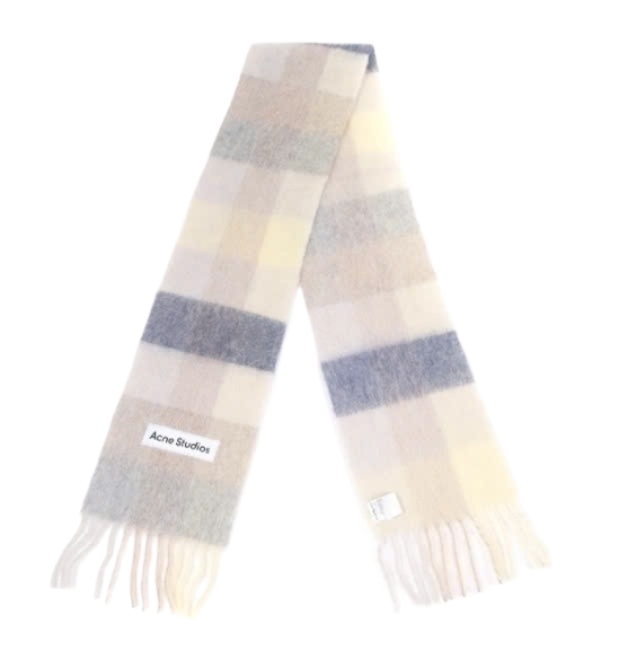 Mohair check scarf