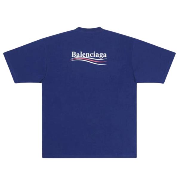 Balenciaga Political Campaign T-Shirt Large Fit Pacific Blue White