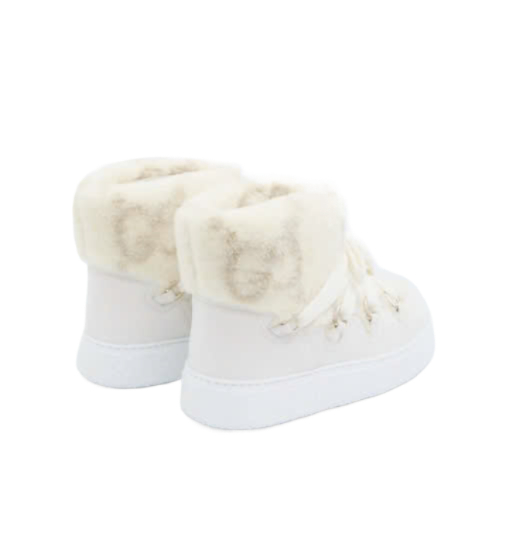 GG Detail Shearling Lace-Up Boots