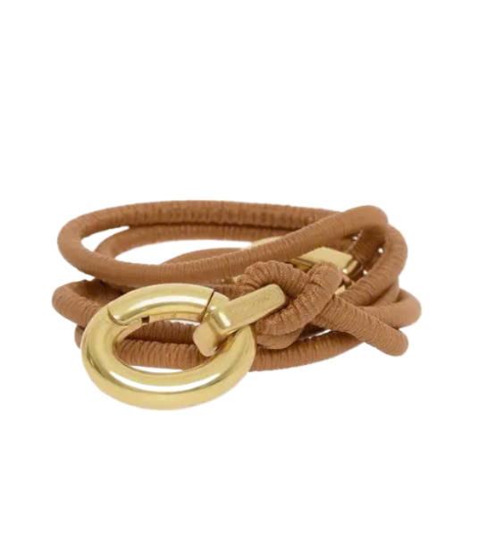 Gold Buckle Leather Double Thin Belt