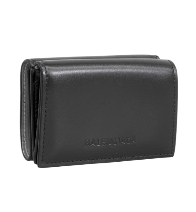 Logo embossed flap card wallet