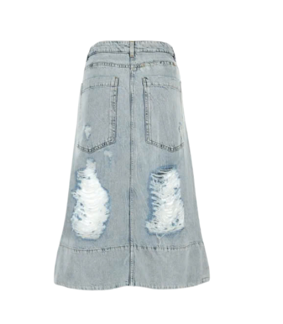 Destroyed denim skirt