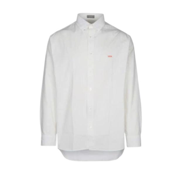 Logo embroidered cotton shirt