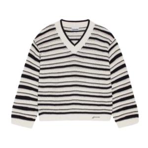 24FWSTRIPED VNECK JUMPER