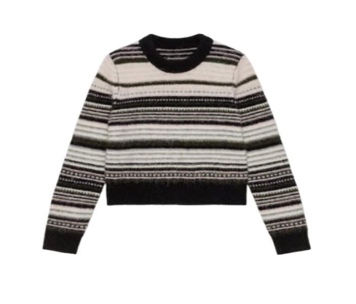 24FWStriped O-neck Sweater