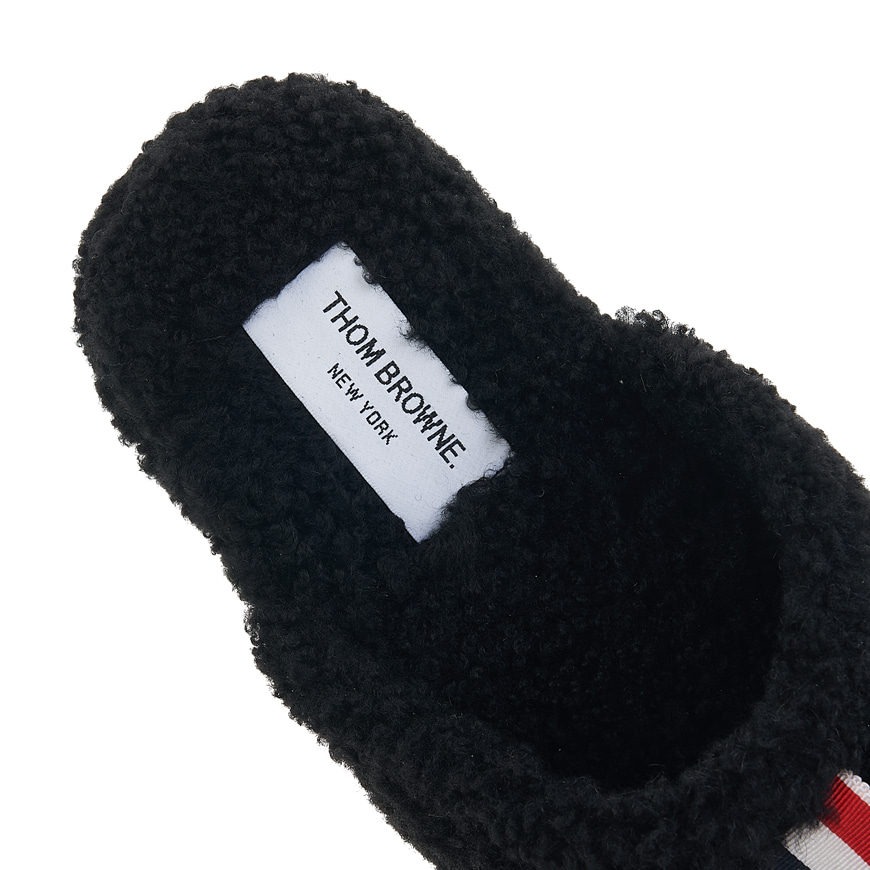 Men's Logo Tab Shearling Slippers