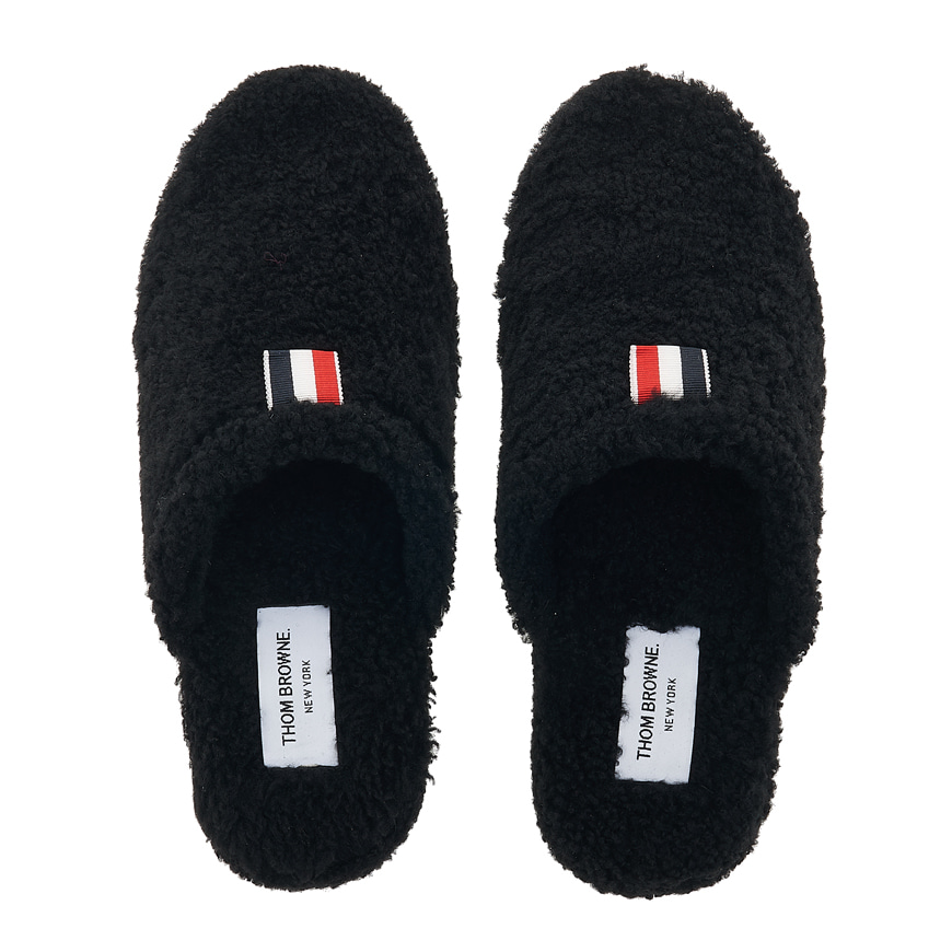 Men's Logo Tab Shearling Slippers