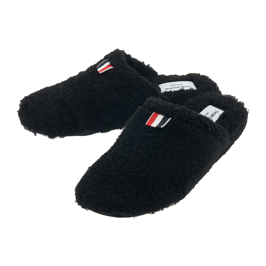 Men's Logo Tab Shearling Slippers