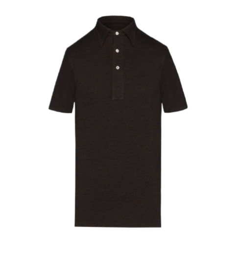 Backstitched Short Sleeve Polo Shirt - Brown