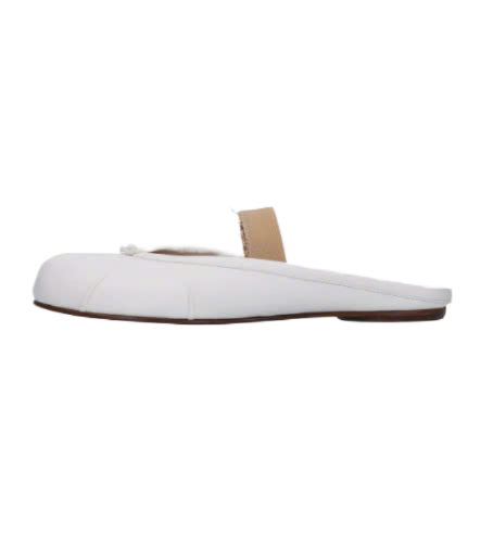 Tabi Ballerina Elastic Band Mule - Ivory:Nude