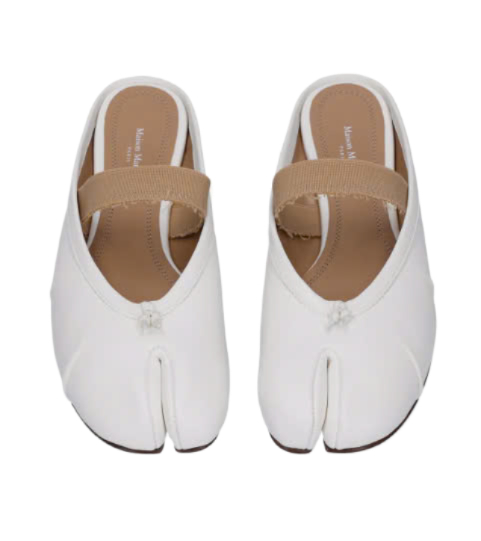 Tabi Ballerina Elastic Band Mule - Ivory:Nude