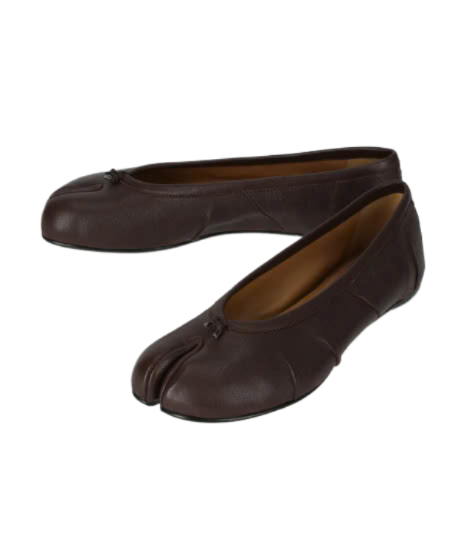 New Tabi Ballerina Flat Shoes - Brown